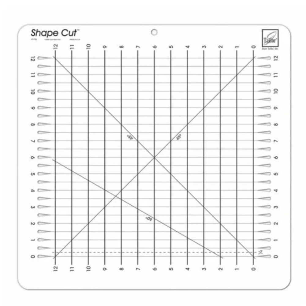 June Tailor TJ 796 12x12 Shape Cut Quilting Ruler Cutting Mat